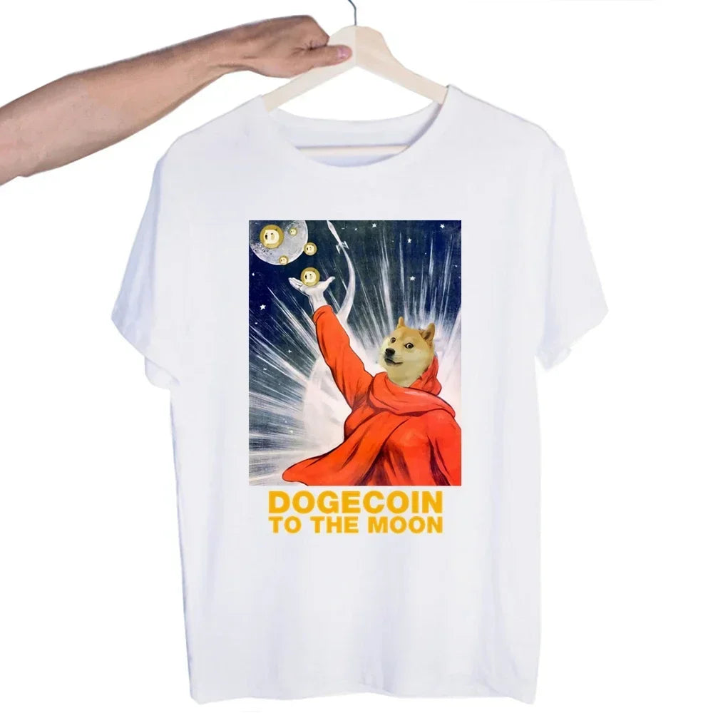 Bitcoin Original  Logo T Shirt Print Short Sleeve T-Shirt New High Quality Men Tee Shirts