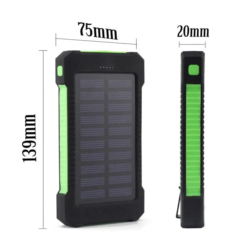 Waterproof Outdoor Solar Power Bank Dual USB Travel Portable Solar Phone Charger Solar Powerbank