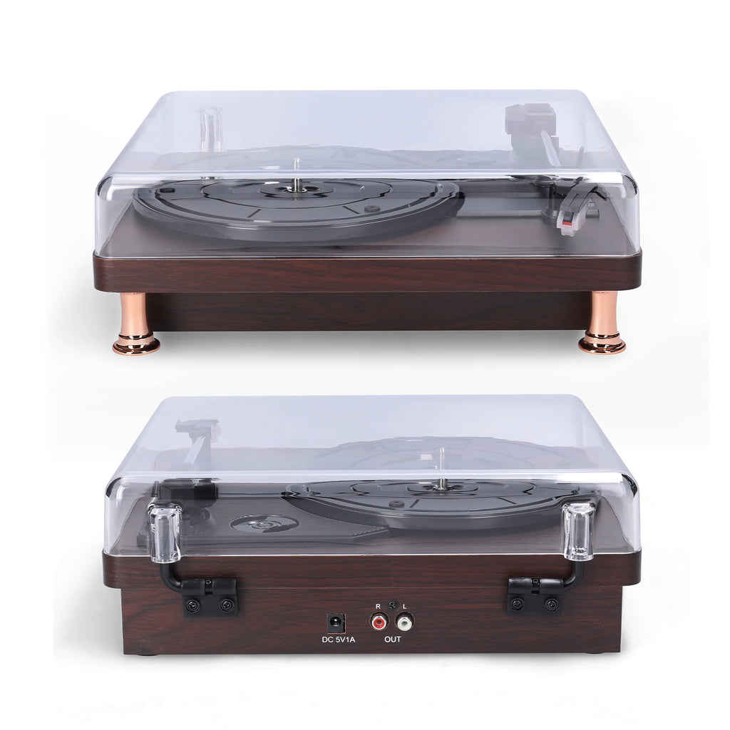 Record Player Retro Vinyl Record Player Record Player with Dustproof Cover Classic Nostalgic Style Record Player EU/US Plug