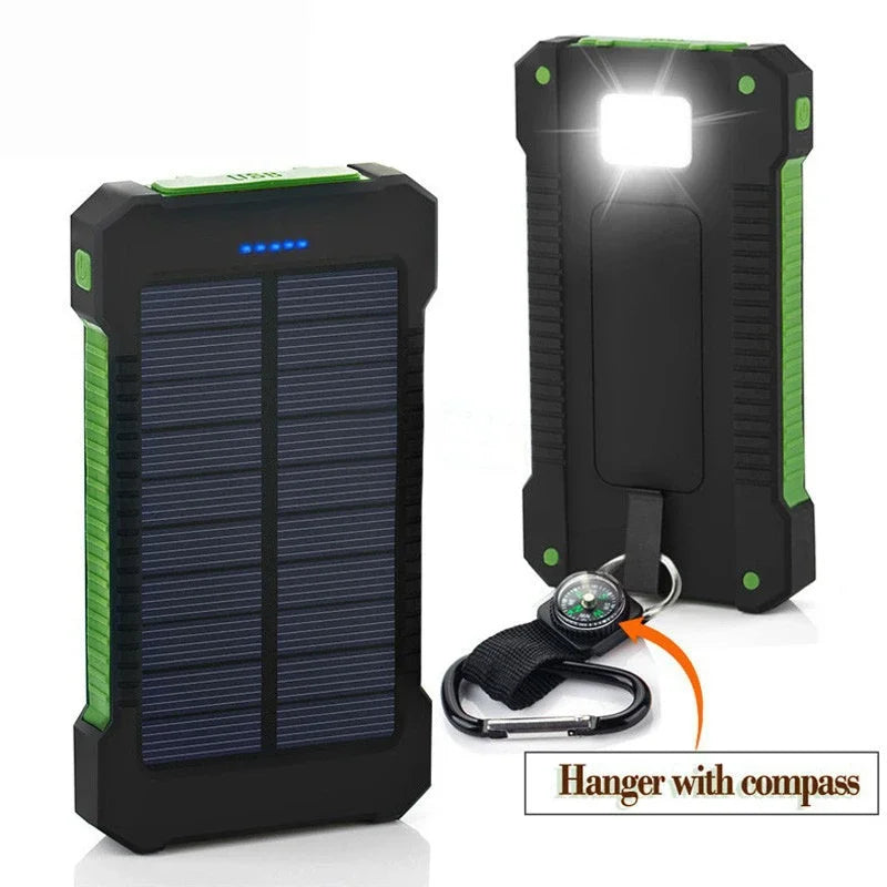 Waterproof Outdoor Solar Power Bank Dual USB Travel Portable Solar Phone Charger Solar Powerbank