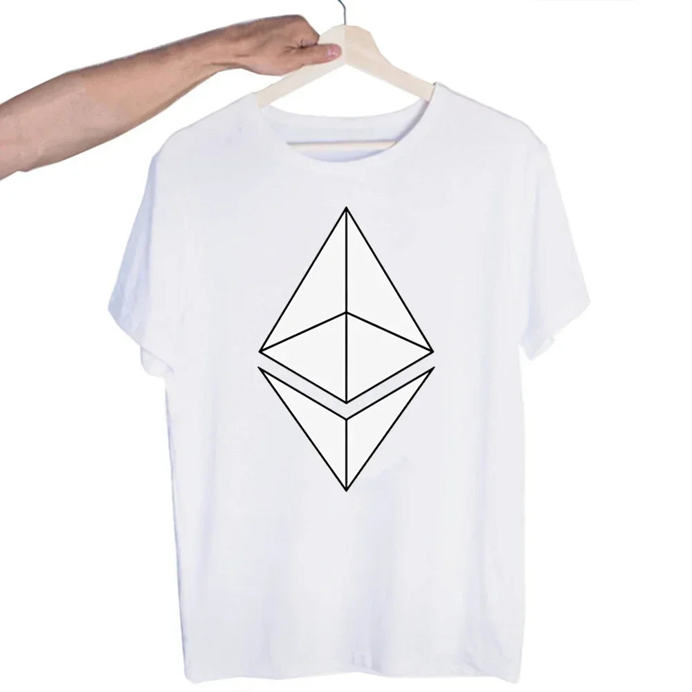 Bitcoin Original  Logo T Shirt Print Short Sleeve T-Shirt New High Quality Men Tee Shirts
