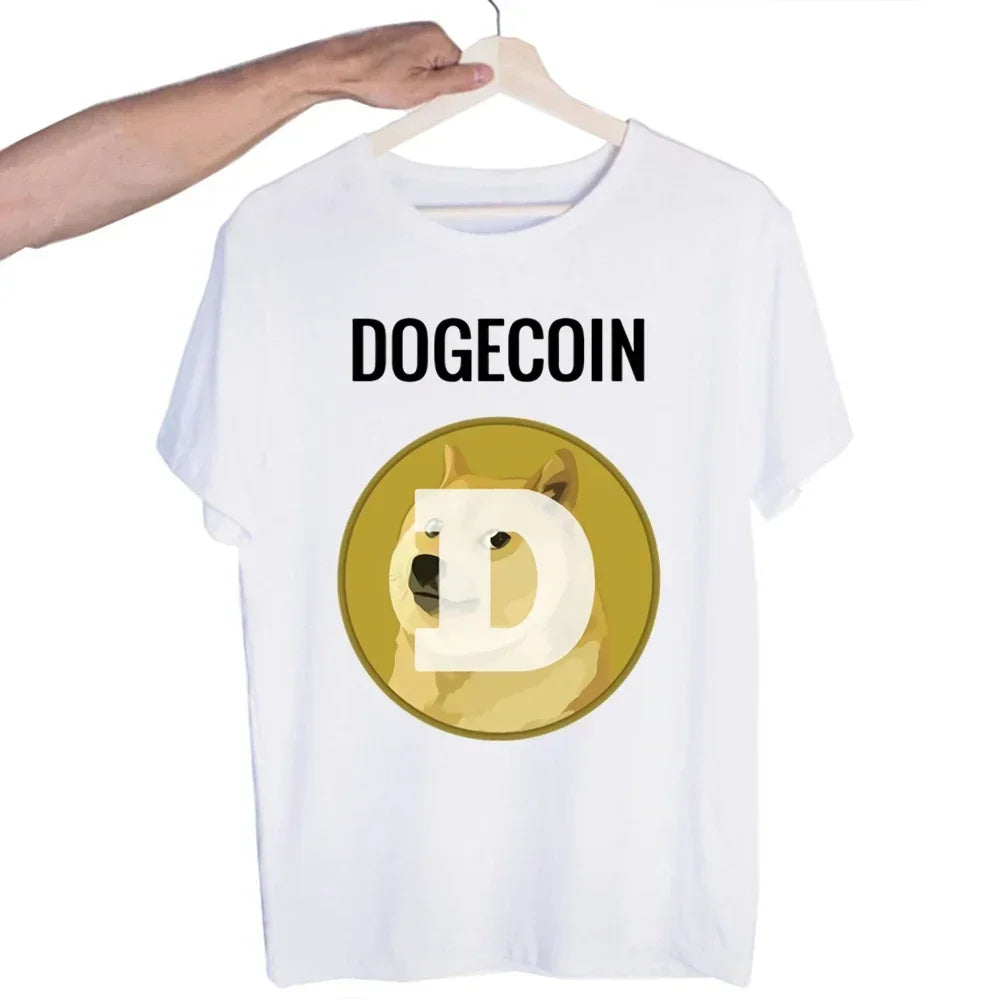 Bitcoin Original  Logo T Shirt Print Short Sleeve T-Shirt New High Quality Men Tee Shirts