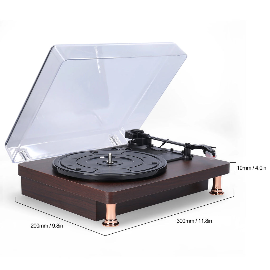 Record Player Retro Vinyl Record Player Record Player with Dustproof Cover Classic Nostalgic Style Record Player EU/US Plug