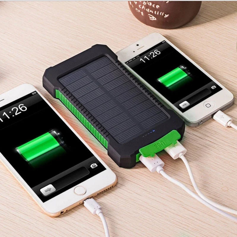 Waterproof Outdoor Solar Power Bank Dual USB Travel Portable Solar Phone Charger Solar Powerbank