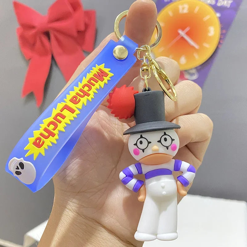 Wrestling Doll Keyring Anime Mucha Lucha Cute Keychain for Bag Charm Car Key Chain Motorcycle Llaveros Couple Matching Wholesale