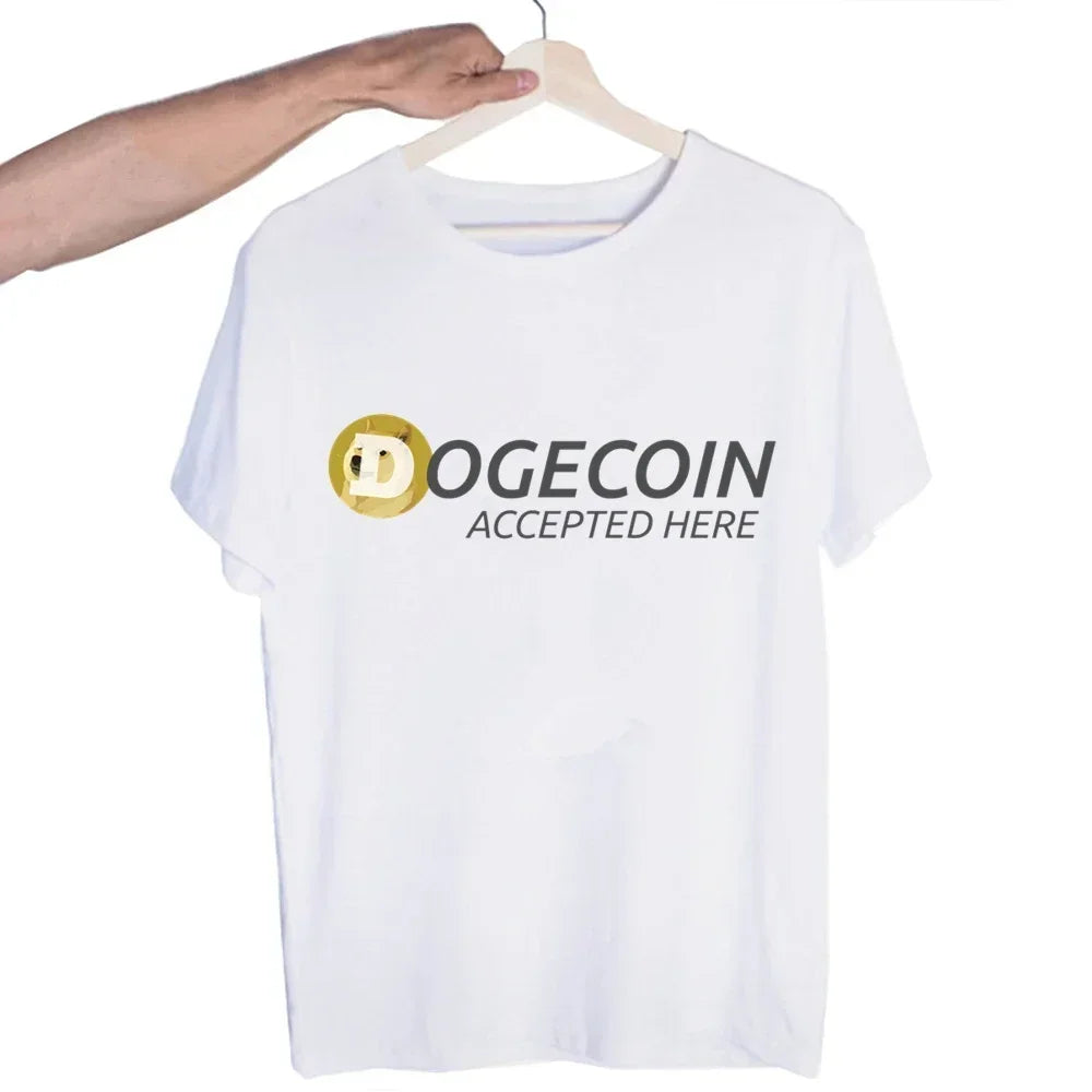 Bitcoin Original  Logo T Shirt Print Short Sleeve T-Shirt New High Quality Men Tee Shirts