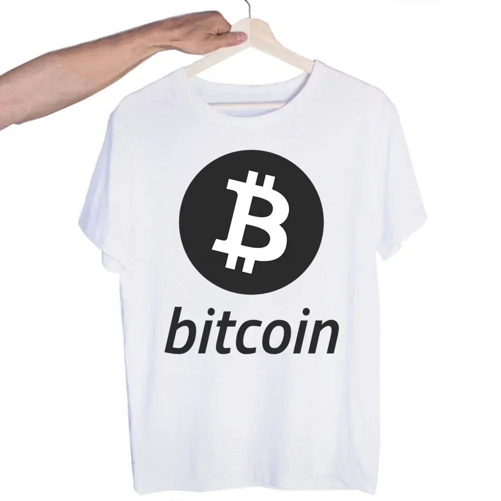 Bitcoin Original  Logo T Shirt Print Short Sleeve T-Shirt New High Quality Men Tee Shirts