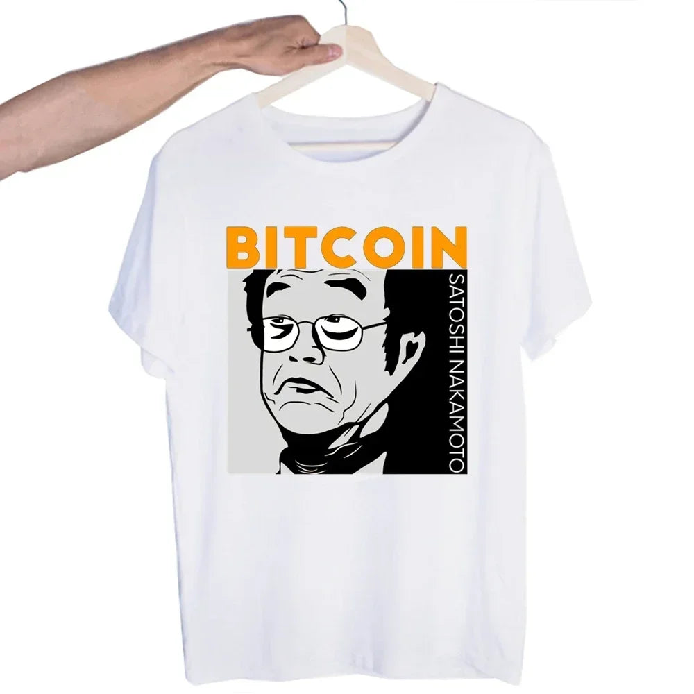 Bitcoin Original  Logo T Shirt Print Short Sleeve T-Shirt New High Quality Men Tee Shirts