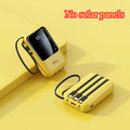 Solar Power Bank Super Fast Charging Compact Portable Built-in 4 Cable High Capacity External Battery with Led Light