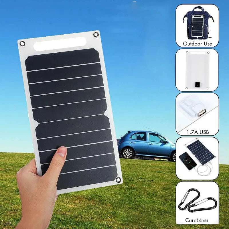 Solar Panel With USB Waterproof Outdoor Hiking And Camping Portable Battery Mobile Phone Charging Bank Charging Panel 6.8V