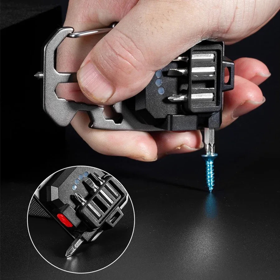 COB Keychain Work Light with Battery Display 8 Mode Rechargeable High Lumens Portable LED Light for Camping Hiking Running