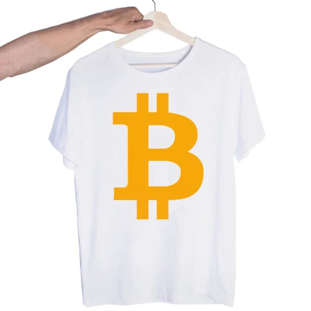 Bitcoin Original  Logo T Shirt Print Short Sleeve T-Shirt New High Quality Men Tee Shirts