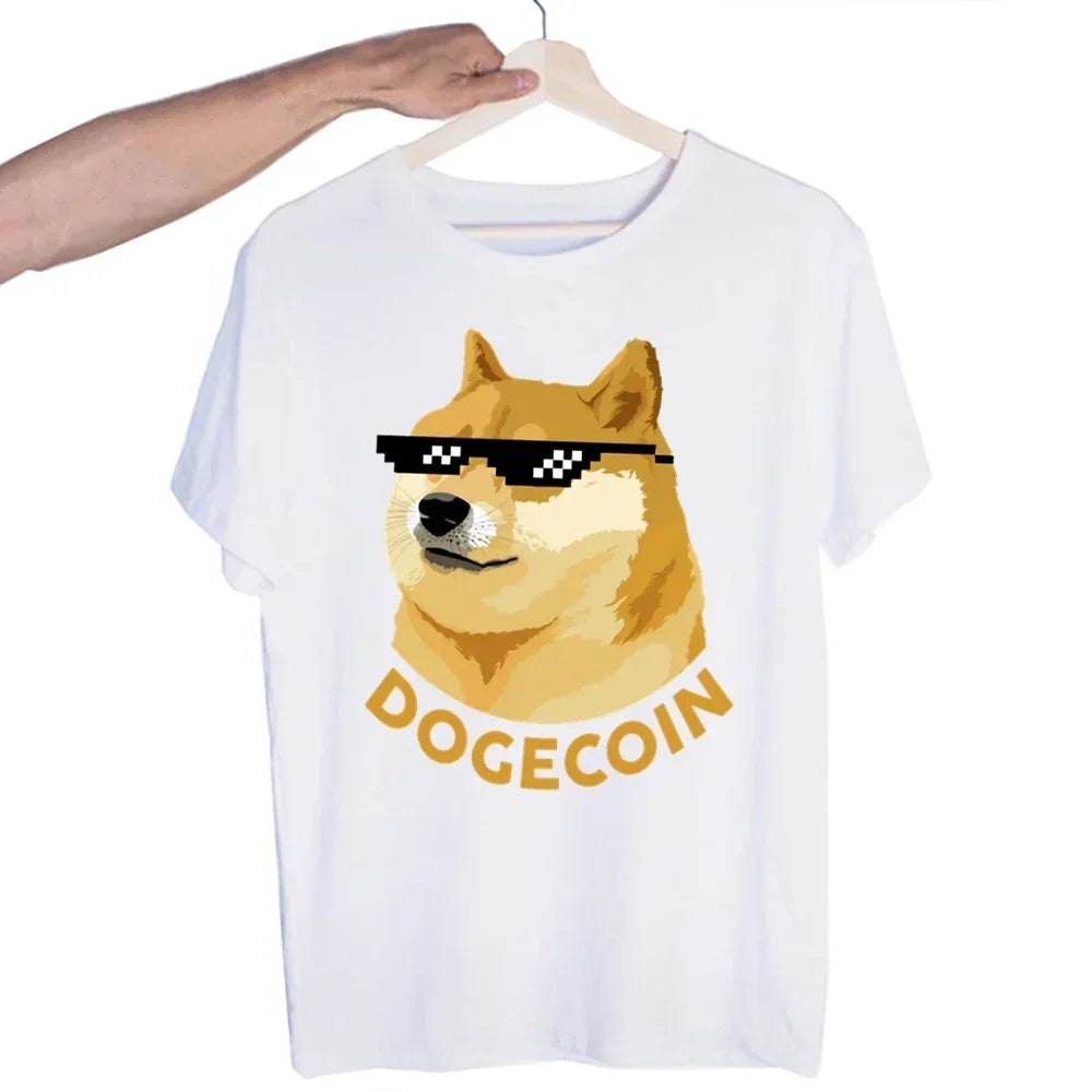 Bitcoin Original  Logo T Shirt Print Short Sleeve T-Shirt New High Quality Men Tee Shirts