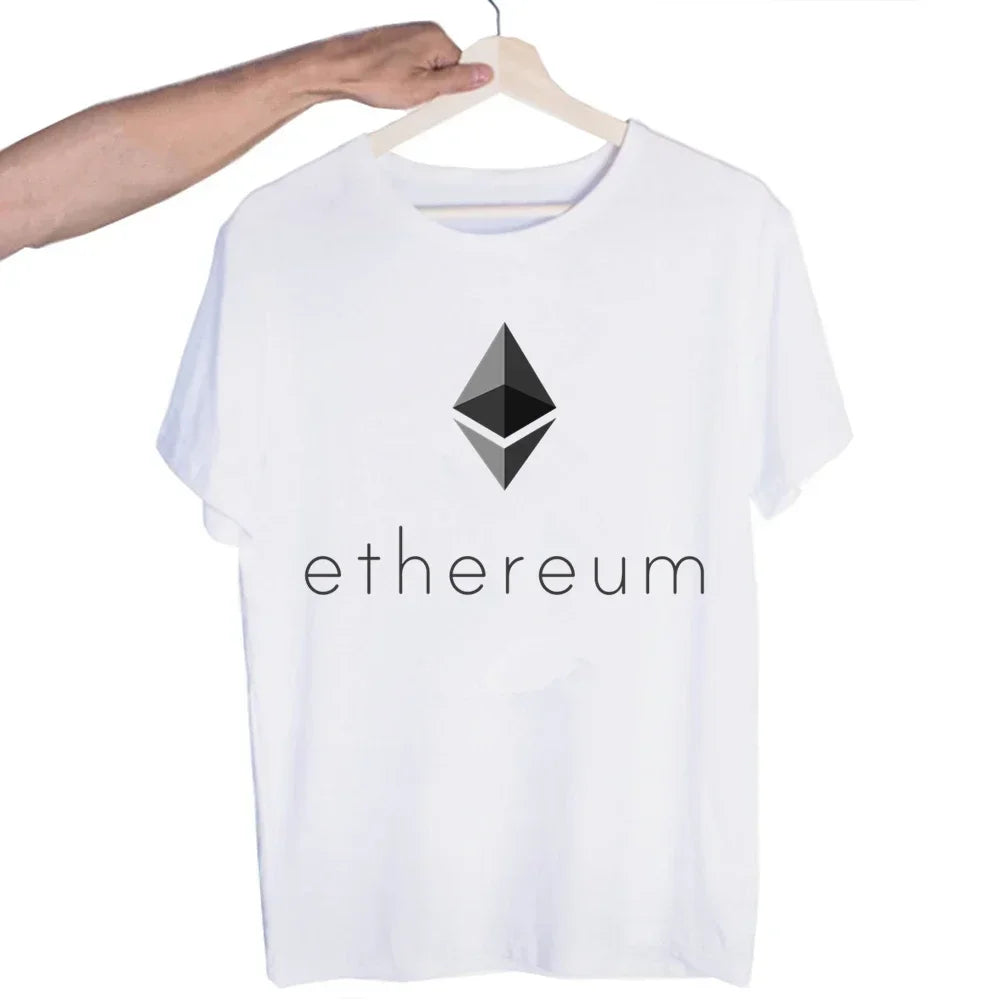 Bitcoin Original  Logo T Shirt Print Short Sleeve T-Shirt New High Quality Men Tee Shirts