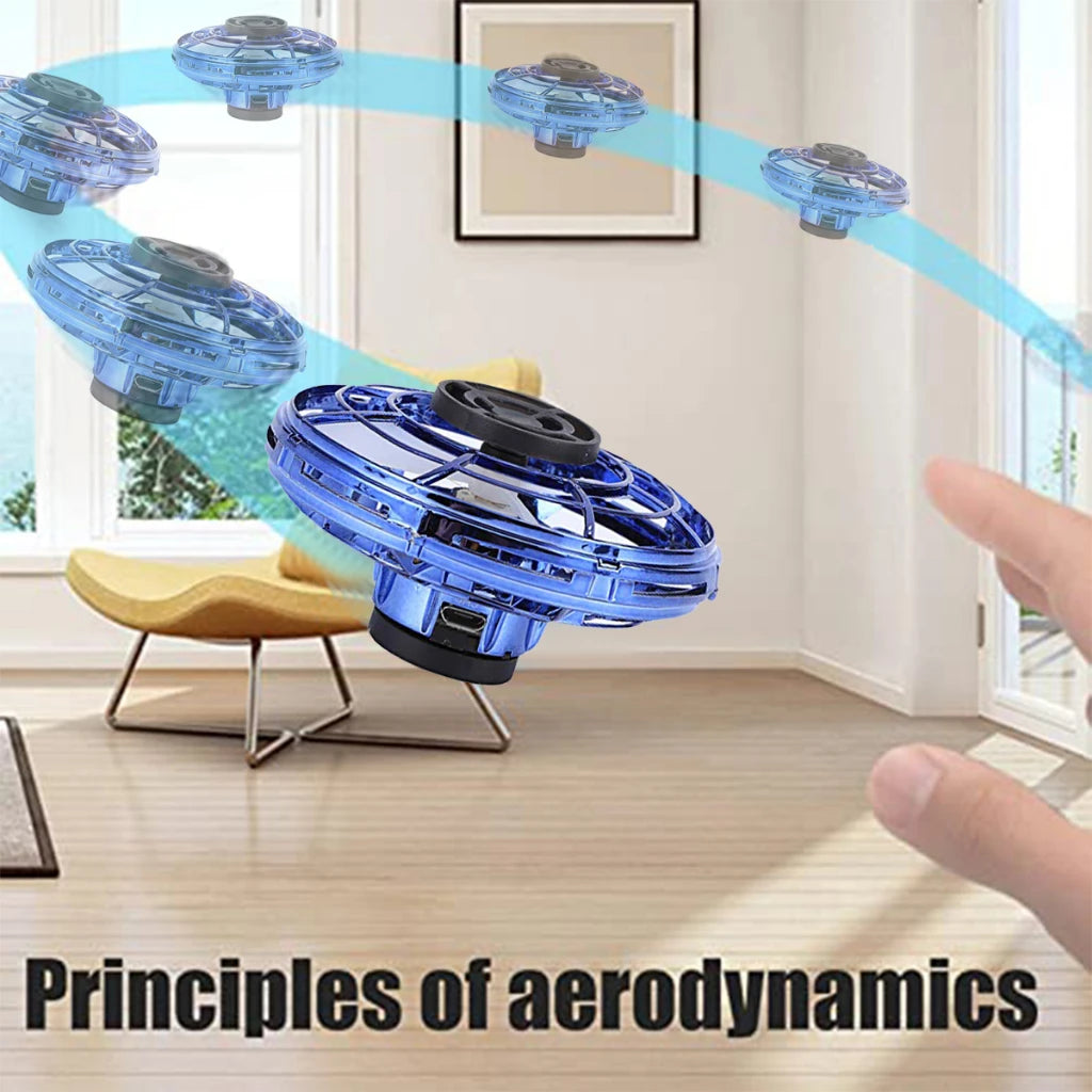 NEW LED Flying UFO Spinner Fingertip, Upgrade Flight Helicopter Gyro Flyorb Hover Ball, Mini Drone Aircraft Toy, Christmas Gift