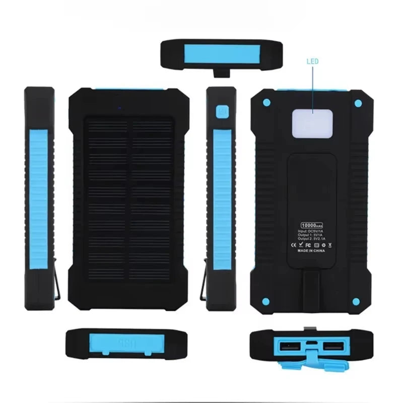 Waterproof Outdoor Solar Power Bank Dual USB Travel Portable Solar Phone Charger Solar Powerbank