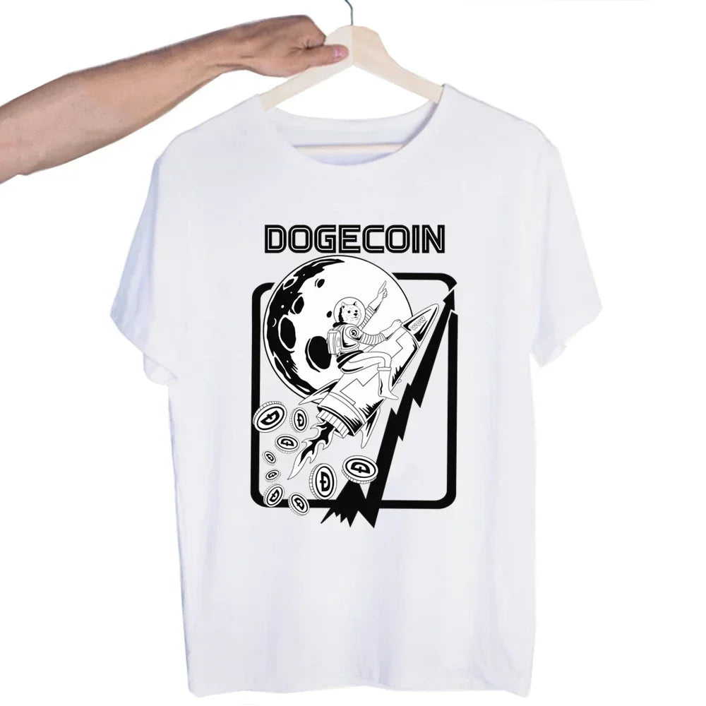 Bitcoin Original  Logo T Shirt Print Short Sleeve T-Shirt New High Quality Men Tee Shirts