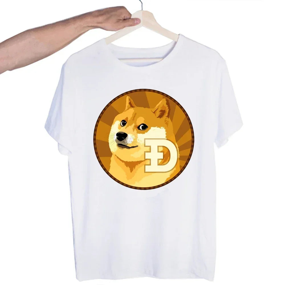 Bitcoin Original  Logo T Shirt Print Short Sleeve T-Shirt New High Quality Men Tee Shirts