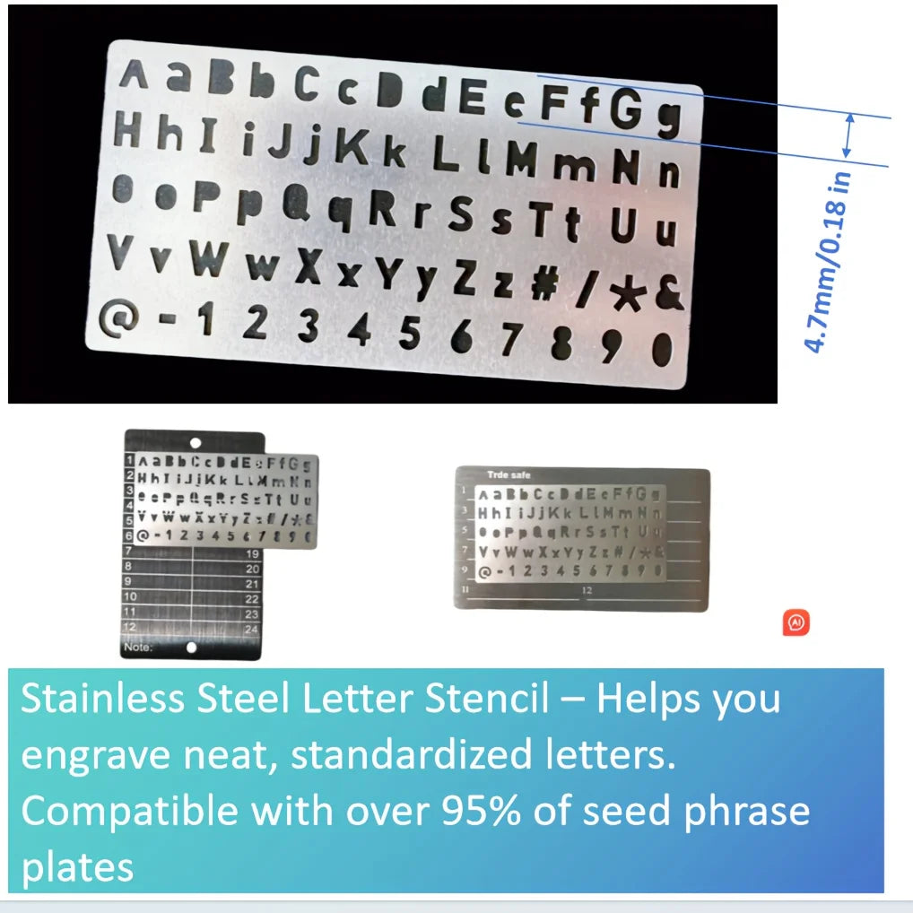 Steel Bitcoin wallet, a cryptocurrency wallet for hardware cold wallet backup, compatible with all BIP39 hardware for Bitcoin en