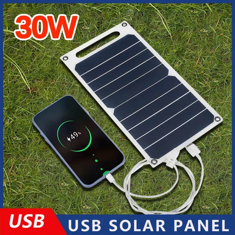 Solar Panel With USB Waterproof Outdoor Hiking And Camping Portable Battery Mobile Phone Charging Bank Charging Panel 6.8V