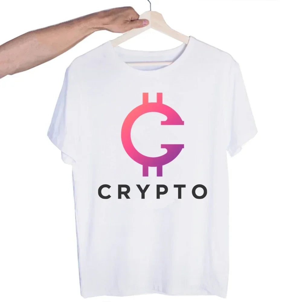 Bitcoin Original  Logo T Shirt Print Short Sleeve T-Shirt New High Quality Men Tee Shirts